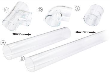 Acrylglas Rohre + Verbinder 50mm 