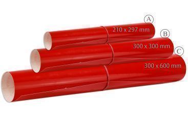 Marken Klebefolie rot-glänzend-transparent 